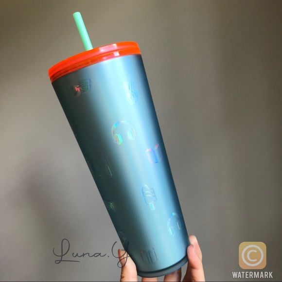 Starbucks Back to School Holographic Icon Toss Blue Soft Touch Venti Tumbler Cup - Picture 3 of 11